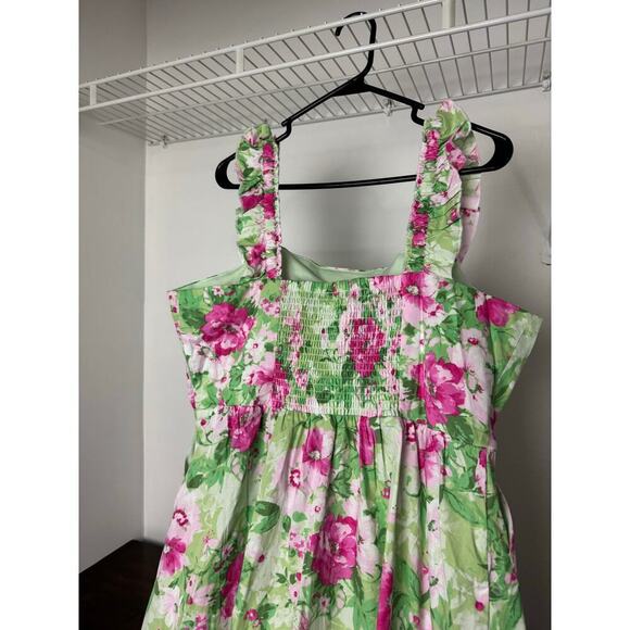 Torrid Midi Poplin Tiered Ruffle Strap Dress Floral NWT - Picture 3 of 9